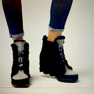 Joan of Arctic Wedge Genuine Shearling Bootie